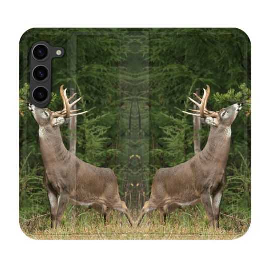 Housse Cuir Portefeuille Pour Samsung Galaxy S23 Plus Chasse Cerf