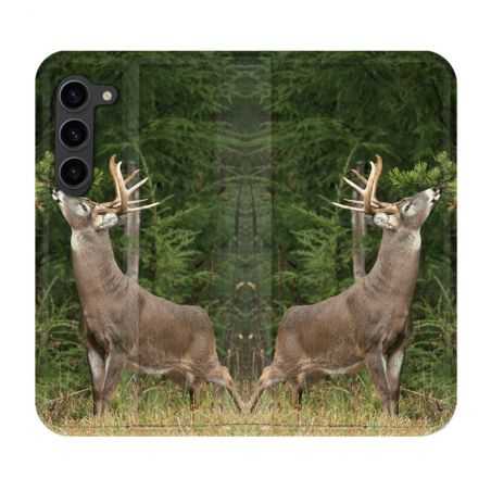 Housse Cuir Portefeuille Pour Samsung Galaxy S23 Plus Chasse Cerf