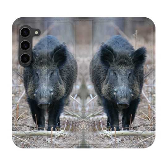 Housse Cuir Portefeuille Pour Samsung Galaxy S23 Plus Chasse Sanglier Pin