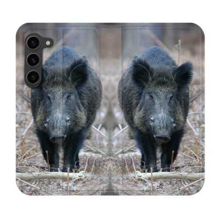 Housse Cuir Portefeuille Pour Samsung Galaxy S23 Plus Chasse Sanglier Pin