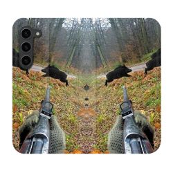 Housse Cuir Portefeuille Pour Samsung Galaxy S23 Plus Chasse Vision Tir