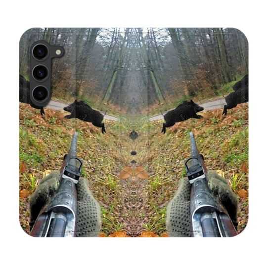 Housse Cuir Portefeuille Pour Samsung Galaxy S23 Plus Chasse Vision Tir