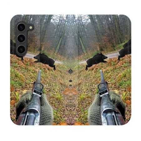 Housse Cuir Portefeuille Pour Samsung Galaxy S23 Plus Chasse Vision Tir