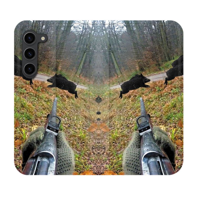 Housse Cuir Portefeuille Pour Samsung Galaxy S23 Plus Chasse Vision Tir