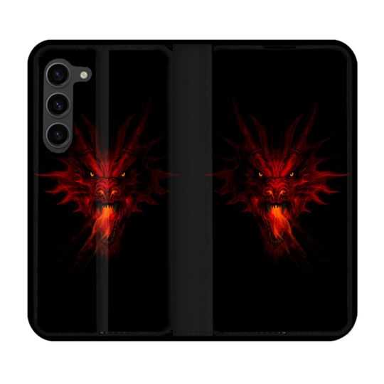 Housse Cuir Portefeuille Pour Samsung Galaxy S23 Plus Fantastique Dragon Feu