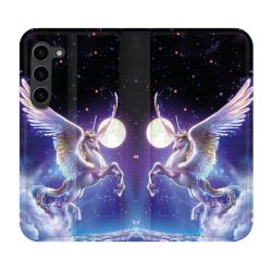Housse Cuir Portefeuille Pour Samsung Galaxy S23 Plus Fantastique Licorne Céleste