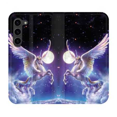 Housse Cuir Portefeuille Pour Samsung Galaxy S23 Plus Fantastique Licorne Céleste