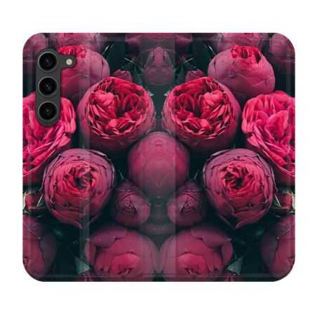 Housse Cuir Portefeuille Pour Samsung Galaxy S23 Plus Fleur Pivoine