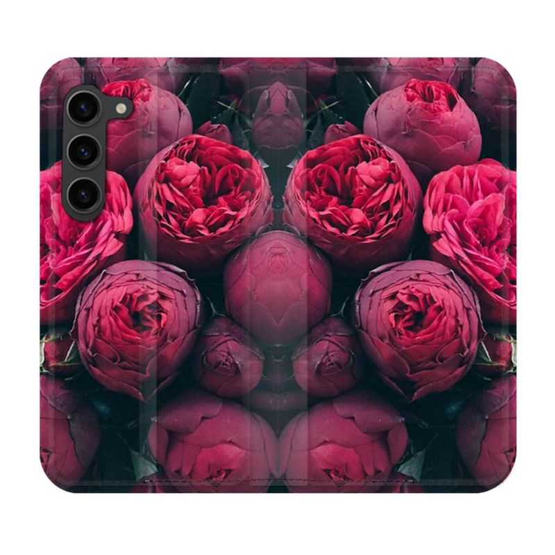 Housse Cuir Portefeuille Pour Samsung Galaxy S23 Plus Fleur Pivoine