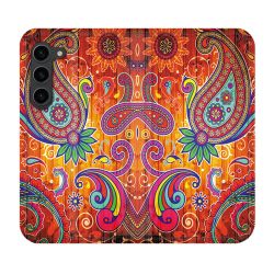 Housse Cuir Portefeuille Pour Samsung Galaxy S23 Plus Fleur Psychedelic