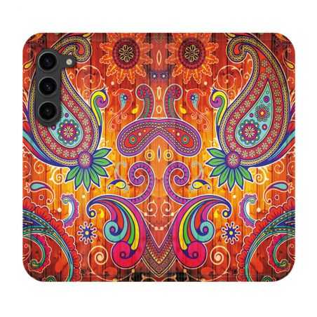 Housse Cuir Portefeuille Pour Samsung Galaxy S23 Plus Fleur Psychedelic