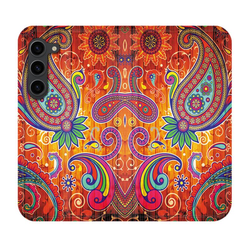 Housse Cuir Portefeuille Pour Samsung Galaxy S23 Plus Fleur Psychedelic