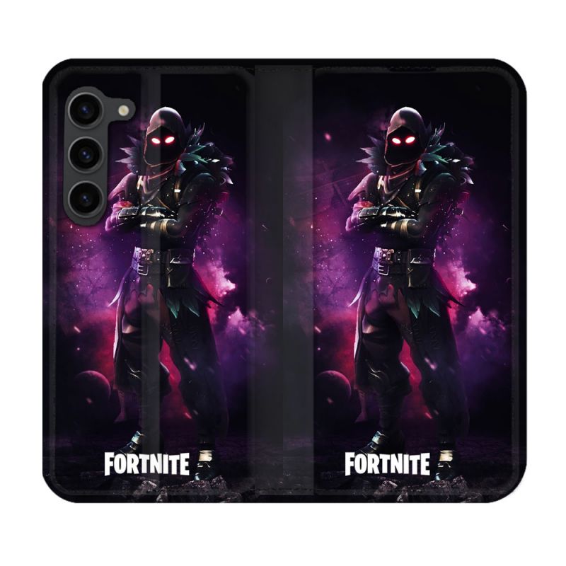 Housse Cuir Portefeuille Pour Samsung Galaxy S23 Plus Fortnite Raven