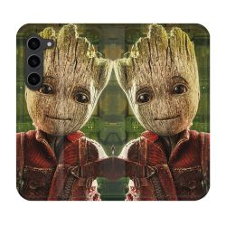Housse Cuir Portefeuille Pour Samsung Galaxy S23 Plus Groot Vert
