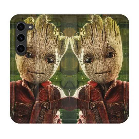 Housse Cuir Portefeuille Pour Samsung Galaxy S23 Plus Groot Vert