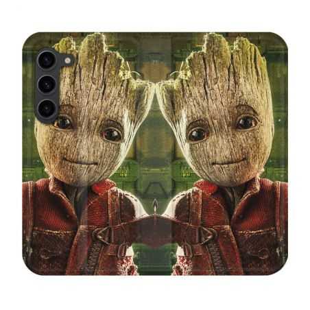 Housse Cuir Portefeuille Pour Samsung Galaxy S23 Plus Groot Vert