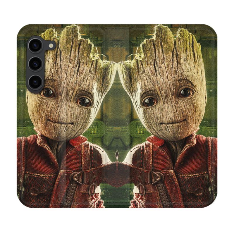 Housse Cuir Portefeuille Pour Samsung Galaxy S23 Plus Groot Vert
