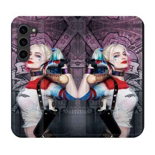 Housse Cuir Portefeuille Pour Samsung Galaxy S23 Plus Harley Quinn Batte