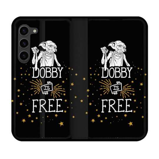 Housse Cuir Portefeuille Pour Samsung Galaxy S23 Plus Harry Potter Dobby Free Noir