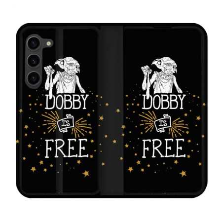Housse Cuir Portefeuille Pour Samsung Galaxy S23 Plus Harry Potter Dobby Free Noir