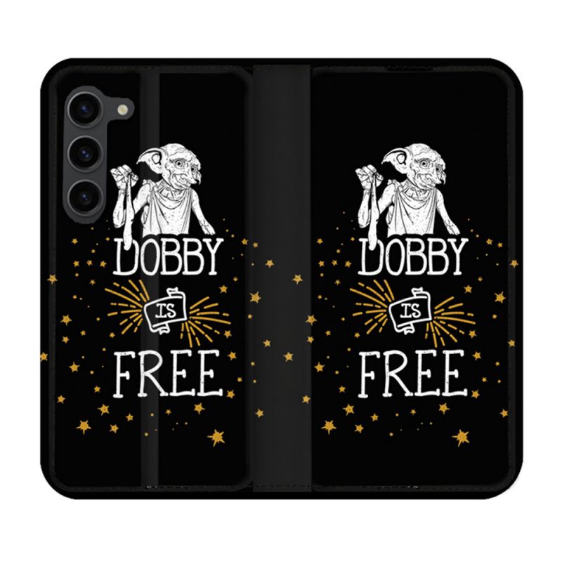 Housse Cuir Portefeuille Pour Samsung Galaxy S23 Plus Harry Potter Dobby Free Noir