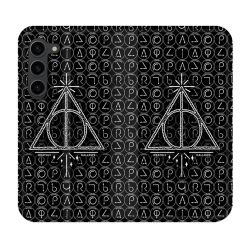Housse Cuir Portefeuille Pour Samsung Galaxy S23 Plus Harry Potter Hollows Triangle Noir