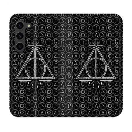 Housse Cuir Portefeuille Pour Samsung Galaxy S23 Plus Harry Potter Hollows Triangle Noir