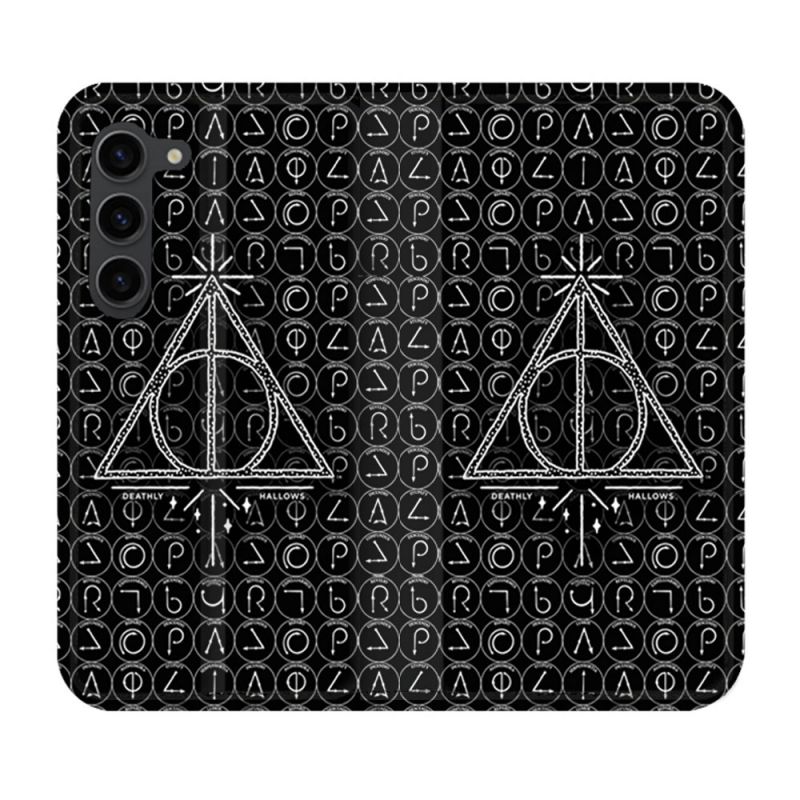 Housse Cuir Portefeuille Pour Samsung Galaxy S23 Plus Harry Potter Hollows Triangle Noir