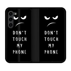 Housse Cuir Portefeuille Pour Samsung Galaxy S23 Plus Humour Don't Touch