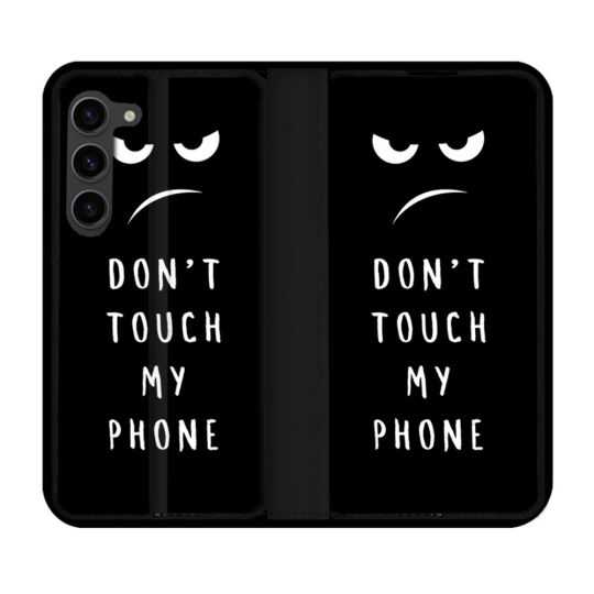 Housse Cuir Portefeuille Pour Samsung Galaxy S23 Plus Humour Don't Touch
