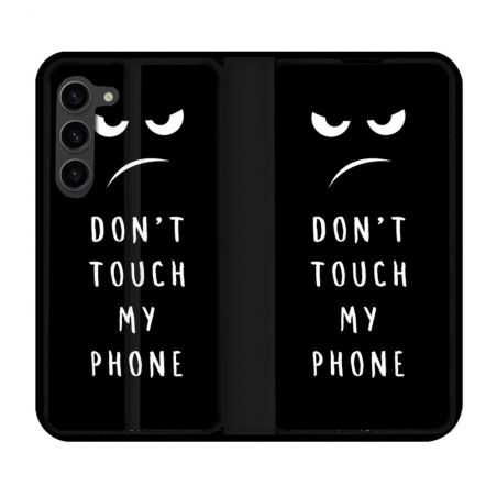 Housse Cuir Portefeuille Pour Samsung Galaxy S23 Plus Humour Don't Touch