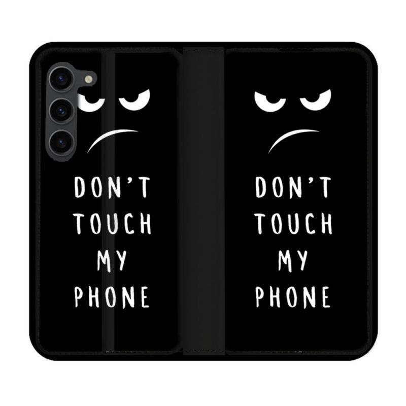Housse Cuir Portefeuille Pour Samsung Galaxy S23 Plus Humour Don't Touch