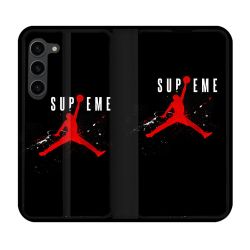 Housse Cuir Portefeuille Pour Samsung Galaxy S23 Plus Jordan Supreme Noir