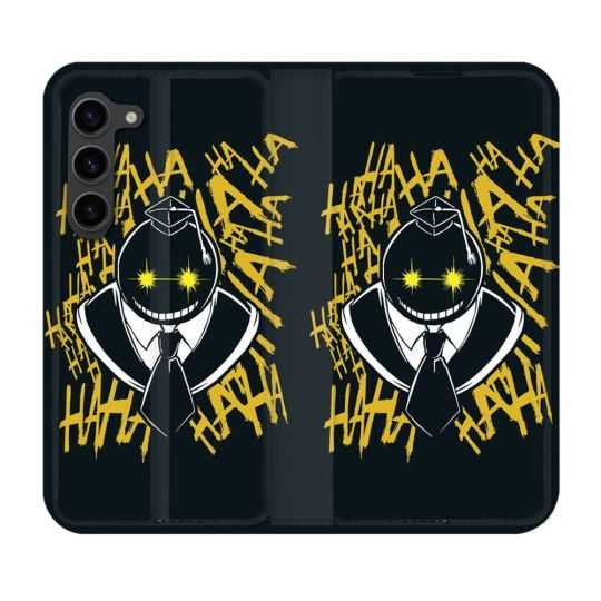 Housse Cuir Portefeuille Pour Samsung Galaxy S23 Plus Manga Assassination Classroom Kuro Noir