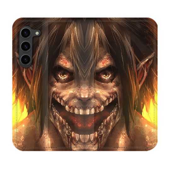 Housse Cuir Portefeuille Pour Samsung Galaxy S23 Plus Manga Attaque Titans Eren Titan
