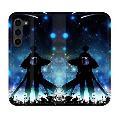 Housse Cuir Portefeuille Pour Samsung Galaxy S23 Plus Manga Attaque Titans Levi