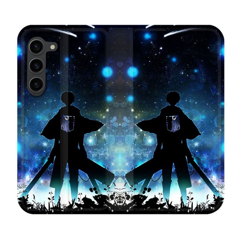 Housse Cuir Portefeuille Pour Samsung Galaxy S23 Plus Manga Attaque Titans Levi