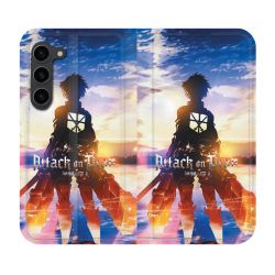 Housse Cuir Portefeuille Pour Samsung Galaxy S23 Plus Manga Attaque Titans Soleil