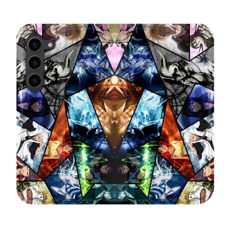 Housse Cuir Portefeuille Pour Samsung Galaxy S23 Plus Manga Bleach Pele Mele