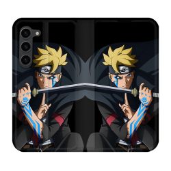 Housse Cuir Portefeuille Pour Samsung Galaxy S23 Plus Manga Boruto Tatouage