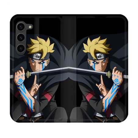 Housse Cuir Portefeuille Pour Samsung Galaxy S23 Plus Manga Boruto Tatouage