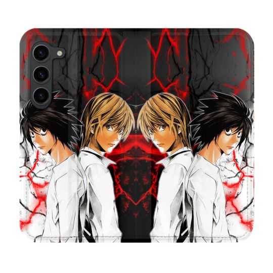Housse Cuir Portefeuille Pour Samsung Galaxy S23 Plus Manga Death Note Duo