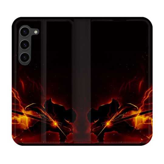 Housse Cuir Portefeuille Pour Samsung Galaxy S23 Plus Manga Demon Slayer Electric