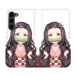 Housse Cuir Portefeuille Pour Samsung Galaxy S23 Plus Manga Demon Slayer Nezuko