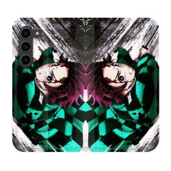 Housse Cuir Portefeuille Pour Samsung Galaxy S23 Plus Manga Demon Slayer Tanjiro