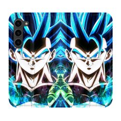Housse Cuir Portefeuille Pour Samsung Galaxy S23 Plus Manga Dragon Ball Gogeta Visage