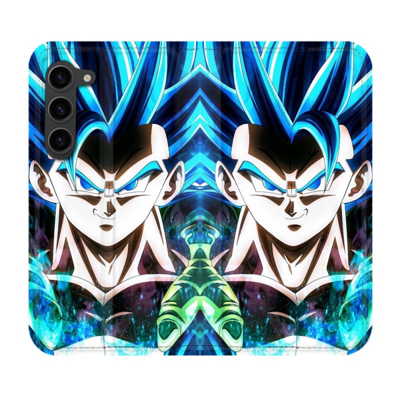 Housse Cuir Portefeuille Pour Samsung Galaxy S23 Plus Manga Dragon Ball Gogeta Visage