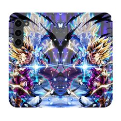 Housse Cuir Portefeuille Pour Samsung Galaxy S23 Plus Manga Dragon Ball Sangohan Duo
