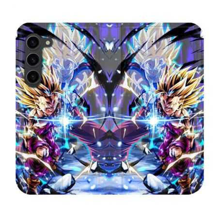 Housse Cuir Portefeuille Pour Samsung Galaxy S23 Plus Manga Dragon Ball Sangohan Duo