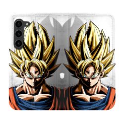 Housse Cuir Portefeuille Pour Samsung Galaxy S23 Plus Manga Dragon Ball Sangoku Portrait